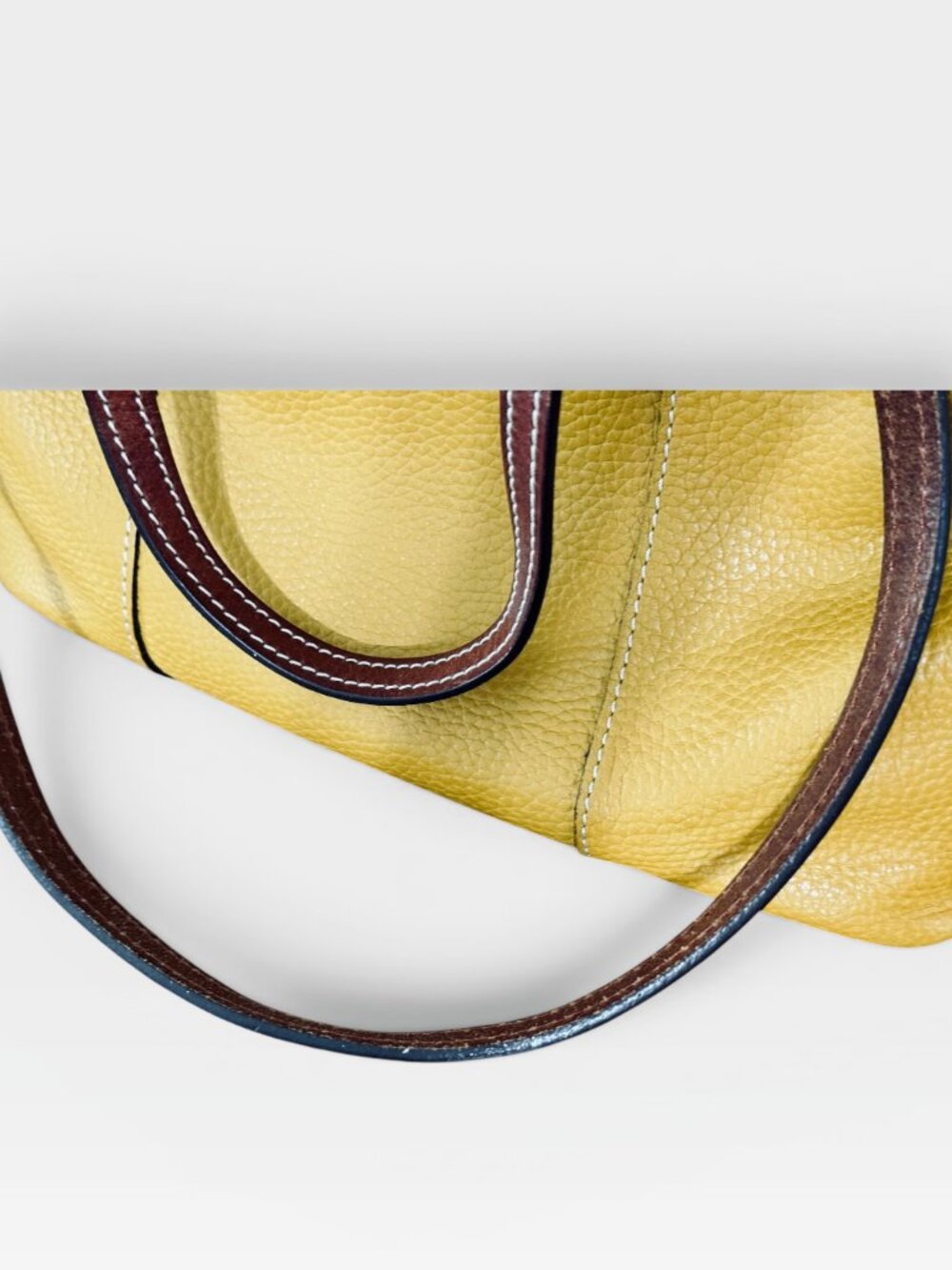 Dooney & Bourke Lexington collection Mustard & Brown Pebbled Leather Tote - Picture 6 of 8